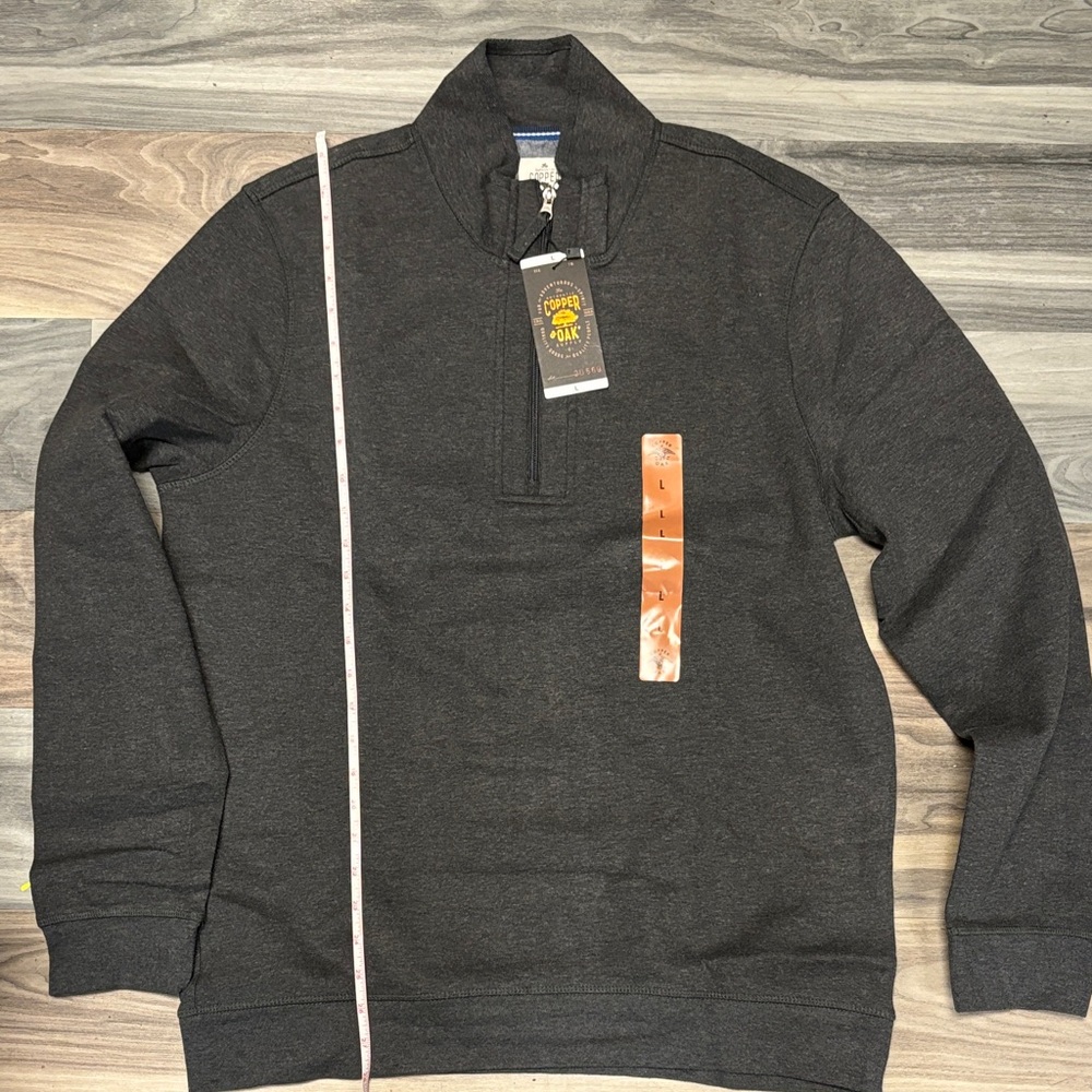 Men's Charcoal Zip-Up Sweater